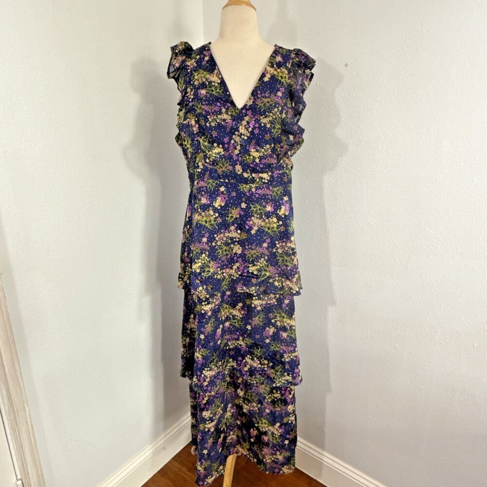 Floral Maxi Dress with Ruffle Sleeves